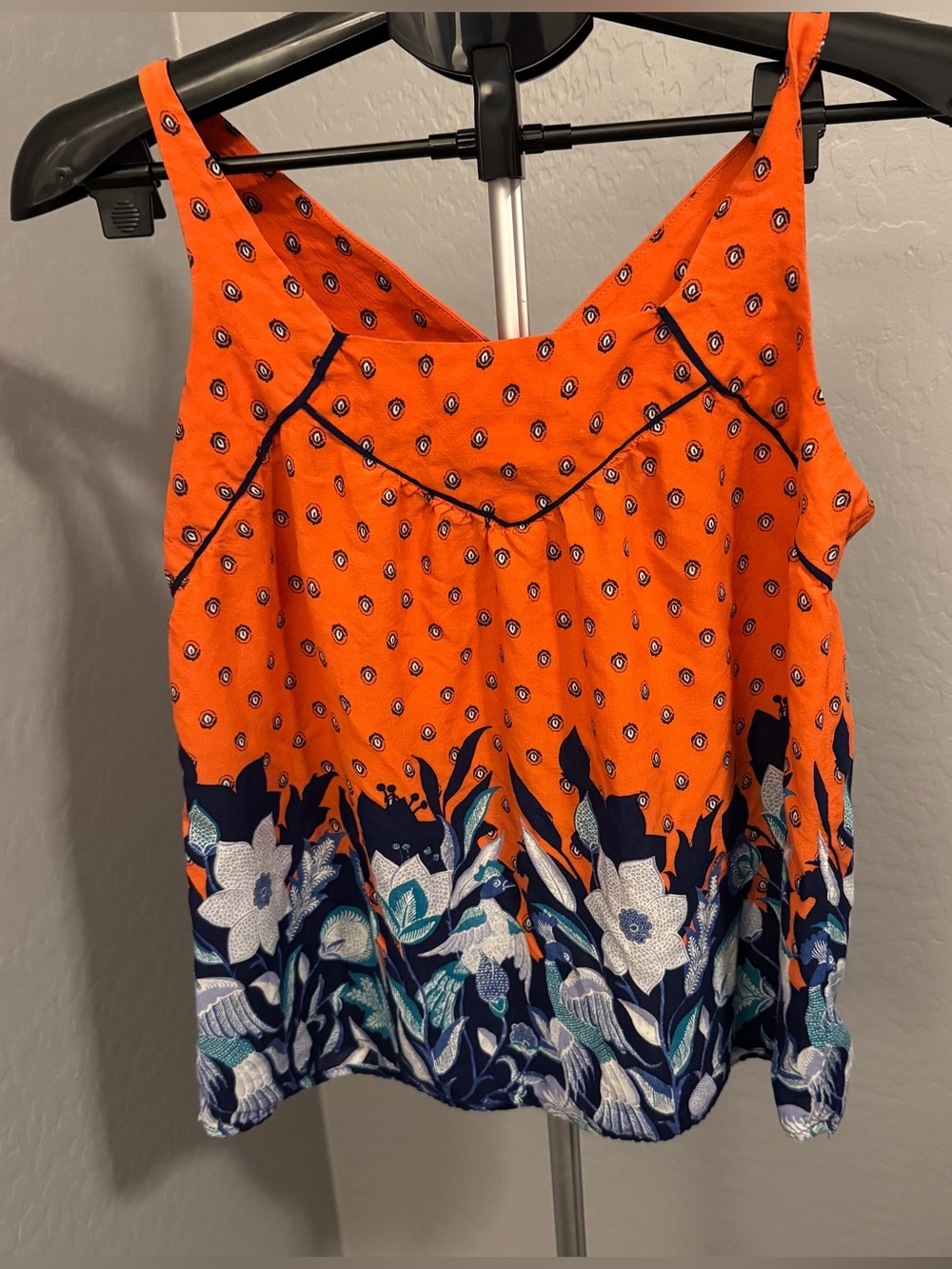 Anthropologie Maeve Mazie Peacock Print Tank Top Boho Tank- Small